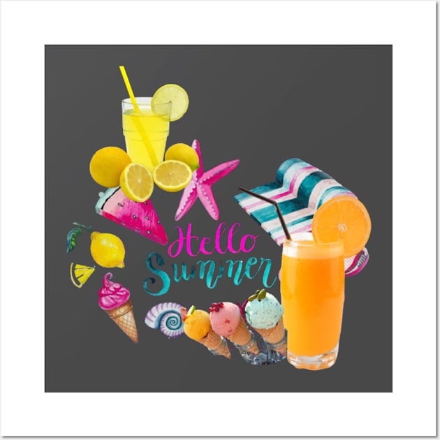 Hello Summer Wall Art by Fashion and Passion 